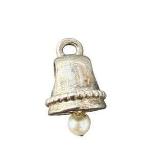 Pandora Bell Charm Women OS Silver Pearl Dangle 925 ALE Beaded Holiday